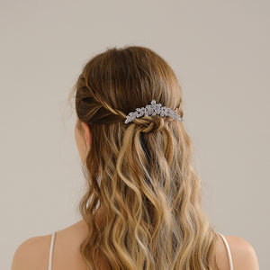 Miallo Silver Zircon Wedding Side Hair Combs Fashion Flower Hair Accessories for Bridal HS-J6664S