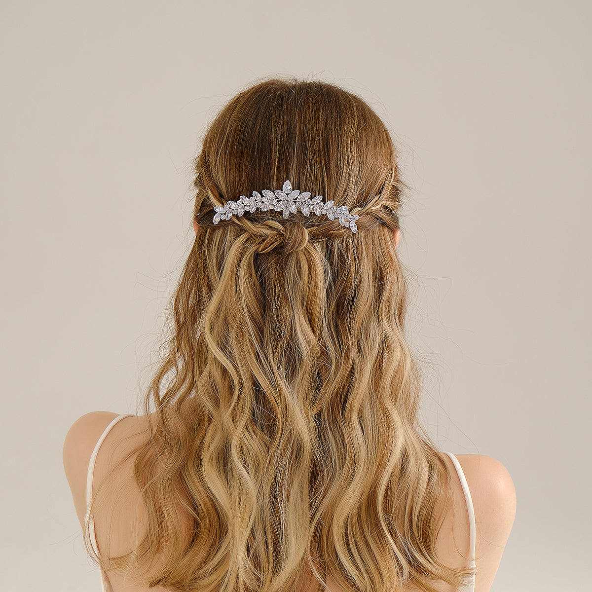 Miallo Silver Zircon Wedding Side Hair Combs Fashion Flower Hair Accessories for Bridal HS-J6664S