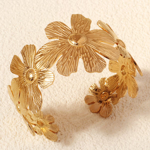 Miallo New Arrival Stainless Steel 18k Gold Plated Bangles Women Creative Fashion Sunflower Hand Jewelry BS-J5553G