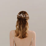 Load image into Gallery viewer, Miallo Luxury Pearl Double Hair Comb Women Metal Gold Leaf Rhinestone Wedding Bridal Hair Headpiece HS-J6311
