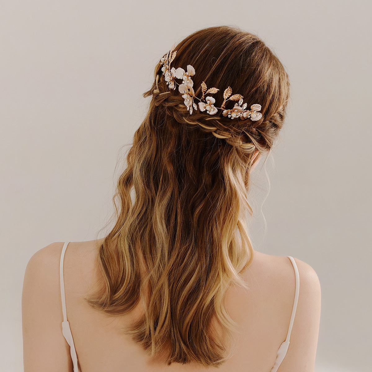 Miallo Luxury Pearl Double Hair Comb Women Metal Gold Leaf Rhinestone Wedding Bridal Hair Headpiece HS-J6311