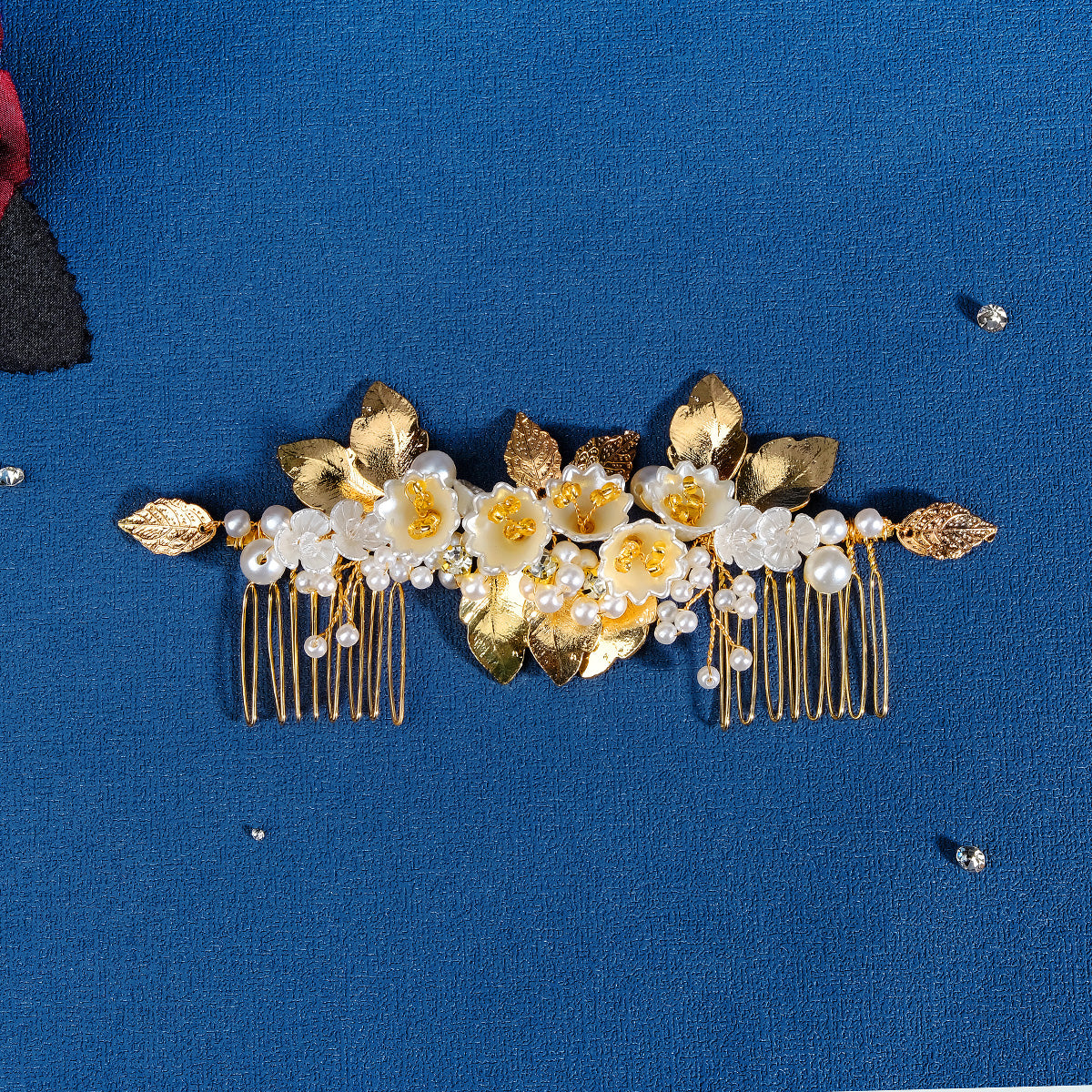 Miallo Exquisite Resin Flower Double Hair Comb Luxury Women Hair Accessories HS-J6818G