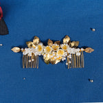 Load image into Gallery viewer, Miallo Exquisite Resin Flower Double Hair Comb Luxury Women Hair Accessories HS-J6818G
