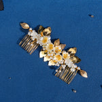 Load image into Gallery viewer, Miallo Exquisite Resin Flower Double Hair Comb Luxury Women Hair Accessories HS-J6818G
