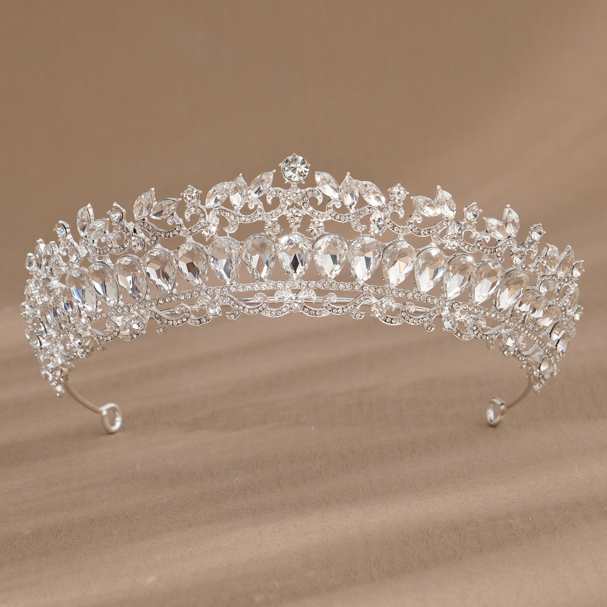 Miallo New Bridal Jewelry Exquisite Handmade Crystal Beaded Wedding Crown For Queen Dress Accessories Tiaras Prom Pageant in Christmas TS-J3208