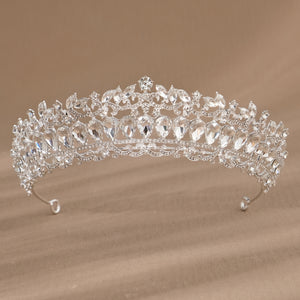 Miallo New Bridal Jewelry Exquisite Handmade Crystal Beaded Wedding Crown For Queen Dress Accessories Tiaras Prom Pageant in Christmas TS-J3208