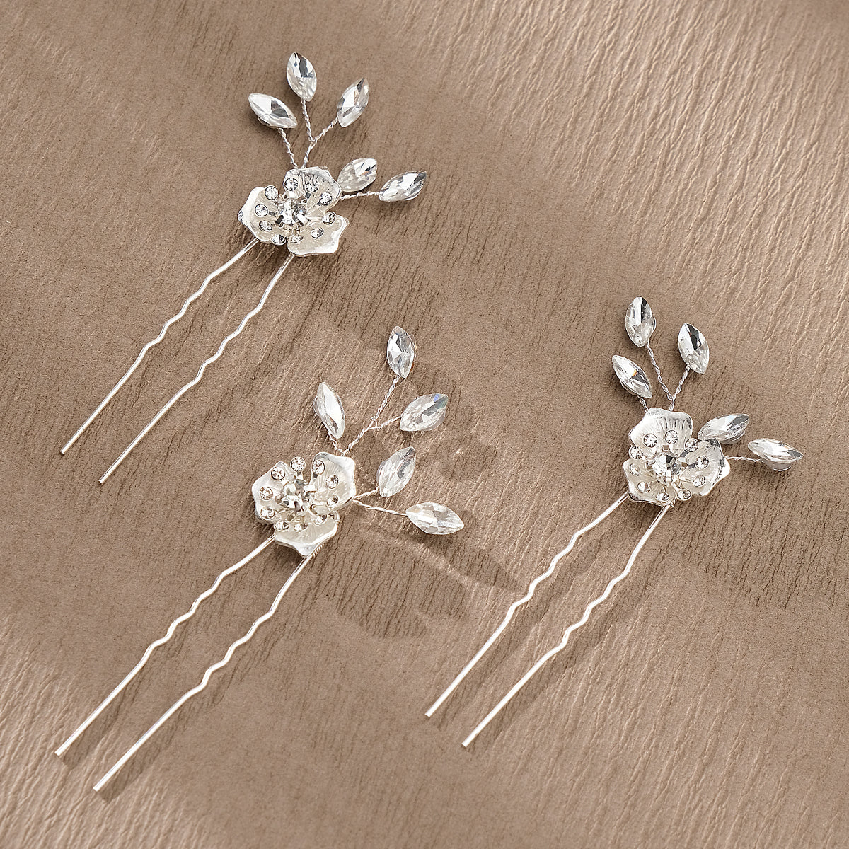 Miallo Exquisite Fashion alloy flower U Shaped Hairpins (3pcs/pack) Elegant Rhinestone Wedding Hair Accessories For Wedding Party HS-J6996S