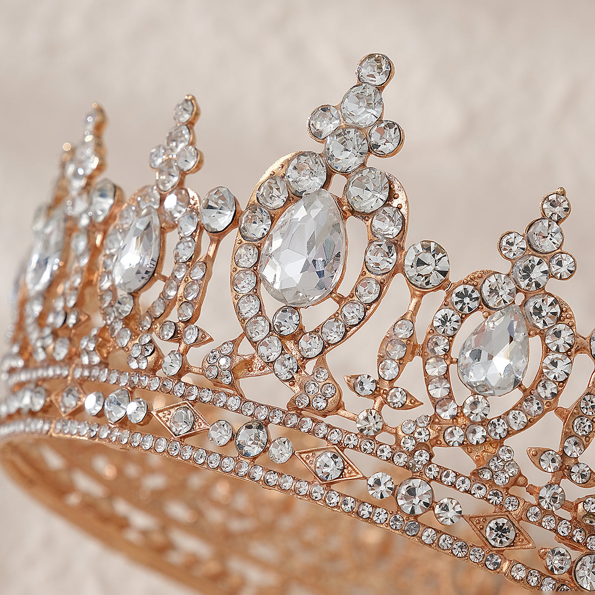 Miallo Silver AB stone Women Crystal Headdress Prom Pageant Full Round Circle Crowns Vintage Baroque Tiara Crowns TS-J3148