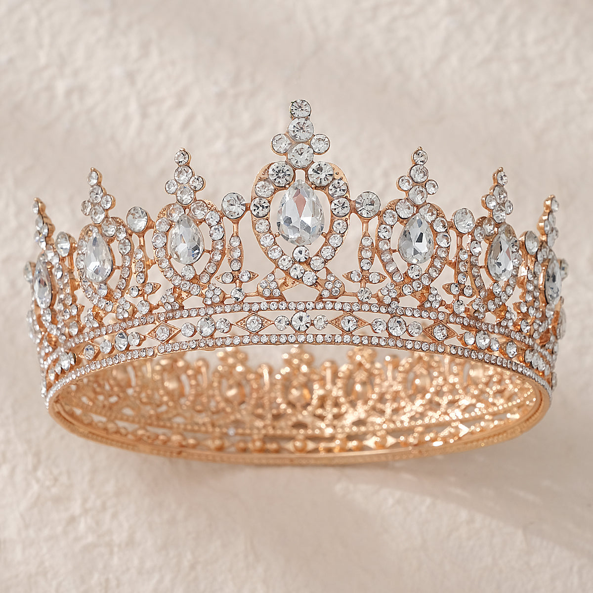 Miallo Silver AB stone Women Crystal Headdress Prom Pageant Full Round Circle Crowns Vintage Baroque Tiara Crowns TS-J3148