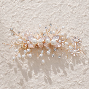 Miallo Exquisite Flower Shap Handmade Fashion Pearl Hair Clip Bridal Wedding Rhinestone Headpiece Jewelry For Women HS-J6147