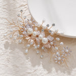 Load image into Gallery viewer, Miallo Exquisite Flower Shap Handmade Fashion Pearl Hair Clip Bridal Wedding Rhinestone Headpiece Jewelry For Women HS-J6147
