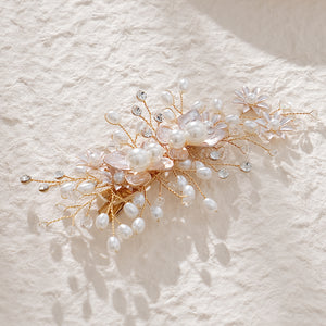 Miallo Exquisite Flower Shap Handmade Fashion Pearl Hair Clip Bridal Wedding Rhinestone Headpiece Jewelry For Women HS-J6147
