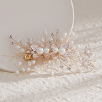Load image into Gallery viewer, Miallo Exquisite Flower Shap Handmade Fashion Pearl Hair Clip Bridal Wedding Rhinestone Headpiece Jewelry For Women HS-J6147
