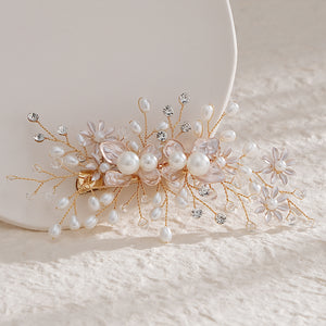 Miallo Exquisite Flower Shap Handmade Fashion Pearl Hair Clip Bridal Wedding Rhinestone Headpiece Jewelry For Women HS-J6147
