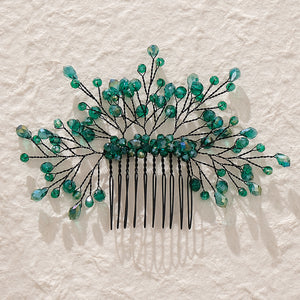 Miallo Exquisite handmade green crystal hair comb vintage Wedding Bride Accessories For Women HS-J6471