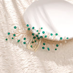Load image into Gallery viewer, Miallo Simple Fashion Hair Comb Green Crystal Bead Hair Accessories HS-J6646
