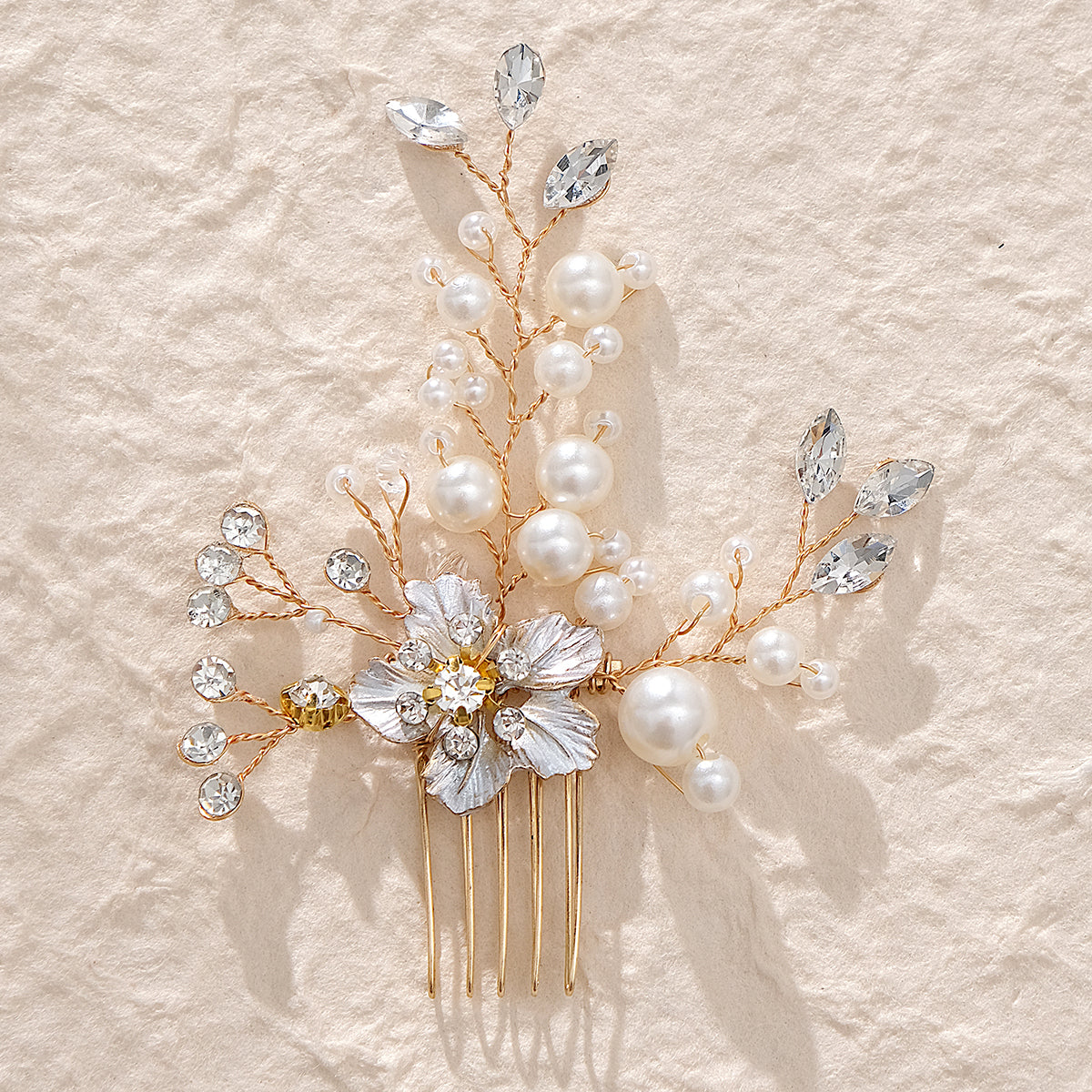 Miallo Exquisite Rhinestone Flower Pearl Hair Comb Fashion Gorgeous Crystal Hair Accessories For Wedding HS-J4412