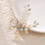 Load image into Gallery viewer, Miallo Exquisite Rhinestone Flower Pearl Hair Comb Fashion Gorgeous Crystal Hair Accessories For Wedding HS-J4412
