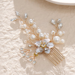 Miallo Exquisite Rhinestone Flower Pearl Hair Comb Fashion Gorgeous Crystal Hair Accessories For Wedding HS-J4412