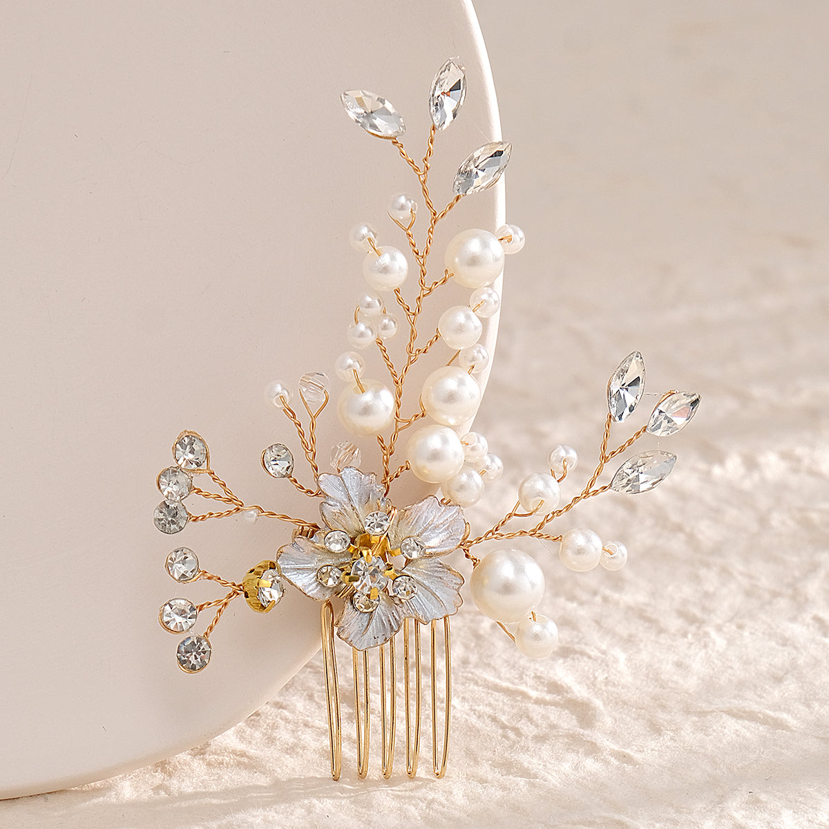 Miallo Exquisite Rhinestone Flower Pearl Hair Comb Fashion Gorgeous Crystal Hair Accessories For Wedding HS-J4412
