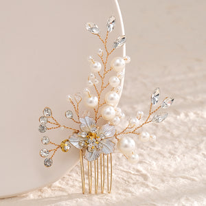 Miallo Exquisite Rhinestone Flower Pearl Hair Comb Fashion Gorgeous Crystal Hair Accessories For Wedding HS-J4412