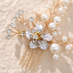 Load image into Gallery viewer, Miallo Exquisite Rhinestone Flower Pearl Hair Comb Fashion Gorgeous Crystal Hair Accessories For Wedding HS-J4412
