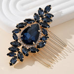 Load image into Gallery viewer, Miallo Luxury Fashion Handmade Wedding Party Hair Accessories Blue Color Crystal Bridal Hair Comb For Women And Girls HS-J7076GBLUE
