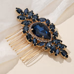 Load image into Gallery viewer, Miallo Luxury Fashion Handmade Wedding Party Hair Accessories Blue Color Crystal Bridal Hair Comb For Women And Girls HS-J7076GBLUE
