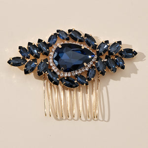 Miallo Luxury Fashion Handmade Wedding Party Hair Accessories Blue Color Crystal Bridal Hair Comb For Women And Girls HS-J7076GBLUE