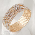 Load image into Gallery viewer, Miallo Shimmering Rhinestone Embellished Wide Bracelet Stylish for Women&#39;s Wedding Celebrations and Formal Events BS-J5481G
