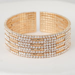 Load image into Gallery viewer, Miallo Shimmering Rhinestone Embellished Wide Bracelet Stylish for Women&#39;s Wedding Celebrations and Formal Events BS-J5481G
