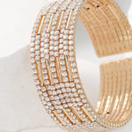 Load image into Gallery viewer, Miallo Shimmering Rhinestone Embellished Wide Bracelet Stylish for Women&#39;s Wedding Celebrations and Formal Events BS-J5481G
