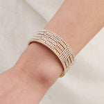 Load image into Gallery viewer, Miallo Shimmering Rhinestone Embellished Wide Bracelet Stylish for Women&#39;s Wedding Celebrations and Formal Events BS-J5481G
