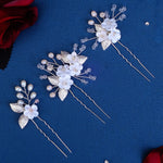 Load image into Gallery viewer, Miallo Delicate Rhinestone White Porcelain Flower Hairpins Sticks Styling Pins Wedding Bridal U Shaped Hair Fork HS-J7021G

