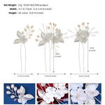 Load image into Gallery viewer, Miallo Delicate Rhinestone White Porcelain Flower Hairpins Sticks Styling Pins Wedding Bridal U Shaped Hair Fork HS-J7021G
