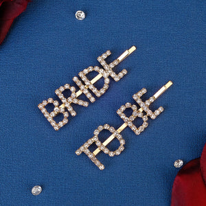 Miallo Exquisite Fashion Letter Rhinestone Hair Jewelry Simple Shiny And Hair Clips Elegant Bride Wedding &nbsp;Hair Accessories HS-J6684
