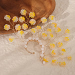 Load image into Gallery viewer, Miallo New Creative Style Yellow Resin Flower Earrings Wedding Bride Crystal Bead Elegant Handmade Ear Accessories For Women And Girls ERS-J4266G
