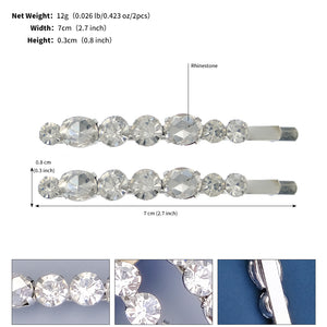 Miallo New Simple Style Hair Clip Black Silver Women Rhinestone Barrette (2pcs/pack) &nbsp;Daily Shiny Hair Accessories HS-J3052