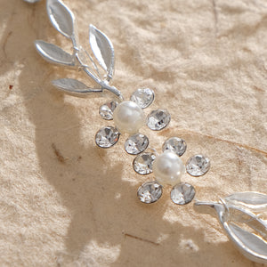 Miallo Elegant Pearl Rhinestone Leaf Hair Band Bridal Fashion Flower Hair Accessories For Girls Birthday Gift HS-J4694