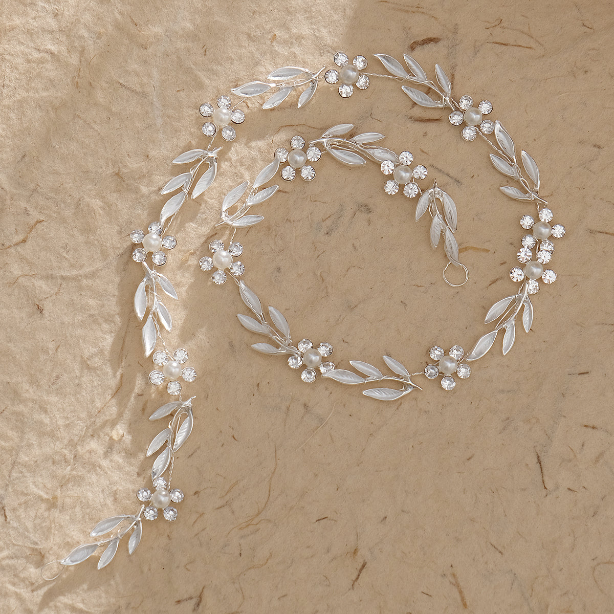 Miallo Elegant Pearl Rhinestone Leaf Hair Band Bridal Fashion Flower Hair Accessories For Girls Birthday Gift HS-J4694