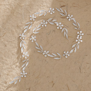 Miallo Elegant Pearl Rhinestone Leaf Hair Band Bridal Fashion Flower Hair Accessories For Girls Birthday Gift HS-J4694