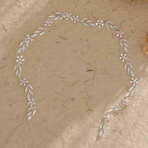 Miallo Elegant Pearl Rhinestone Leaf Hair Band Bridal Fashion Flower Hair Accessories For Girls Birthday Gift HS-J4694