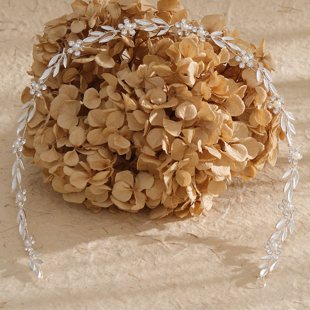 Miallo Elegant Pearl Rhinestone Leaf Hair Band Bridal Fashion Flower Hair Accessories For Girls Birthday Gift HS-J4694