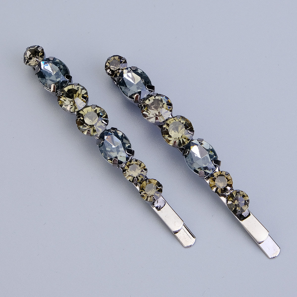 Miallo New Simple Style Hair Clip Black Silver Women Rhinestone Barrette (2pcs/pack) &nbsp;Daily Shiny Hair Accessories HS-J3052
