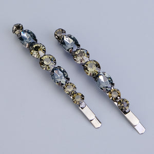 Miallo New Simple Style Hair Clip Black Silver Women Rhinestone Barrette (2pcs/pack) &nbsp;Daily Shiny Hair Accessories HS-J3052
