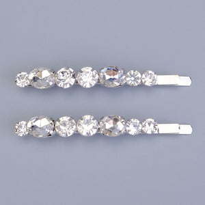 Miallo New Simple Style Hair Clip Black Silver Women Rhinestone Barrette (2pcs/pack) &nbsp;Daily Shiny Hair Accessories HS-J3052