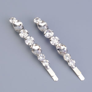 Miallo New Simple Style Hair Clip Black Silver Women Rhinestone Barrette (2pcs/pack) &nbsp;Daily Shiny Hair Accessories HS-J3052