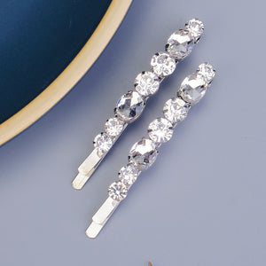 Miallo New Simple Style Hair Clip Black Silver Women Rhinestone Barrette (2pcs/pack) &nbsp;Daily Shiny Hair Accessories HS-J3052