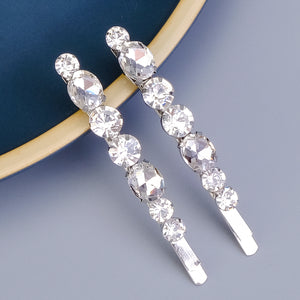 Miallo New Simple Style Hair Clip Black Silver Women Rhinestone Barrette (2pcs/pack) &nbsp;Daily Shiny Hair Accessories HS-J3052