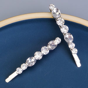 Miallo New Simple Style Hair Clip Black Silver Women Rhinestone Barrette (2pcs/pack) &nbsp;Daily Shiny Hair Accessories HS-J3052